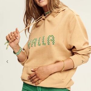 SER.O.YA | Jax Beaded Yalla Hoodie In Croissant | S